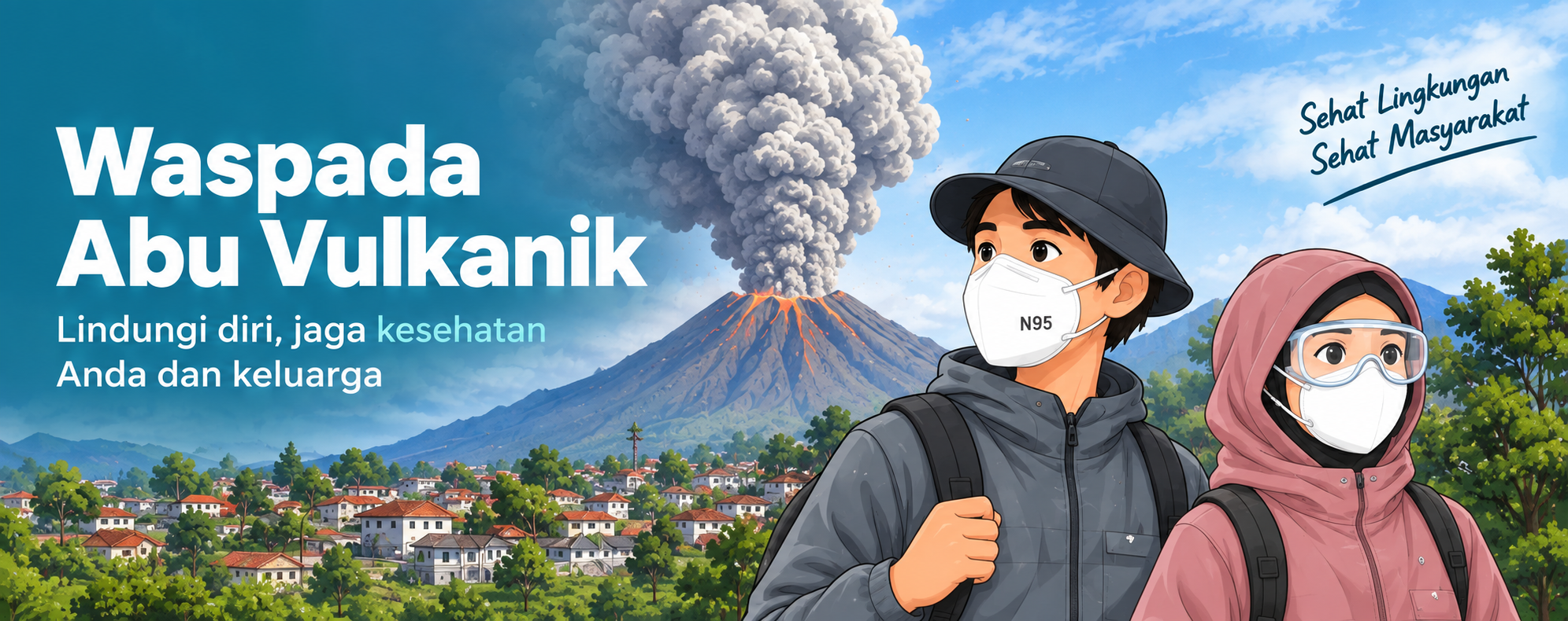 Perlindungan Diri dari Abu Vulkanik Saat Berada di Luar Rumah